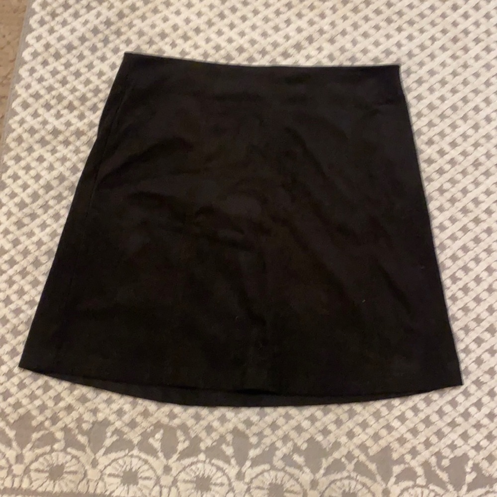 Black faux suede mini skirt